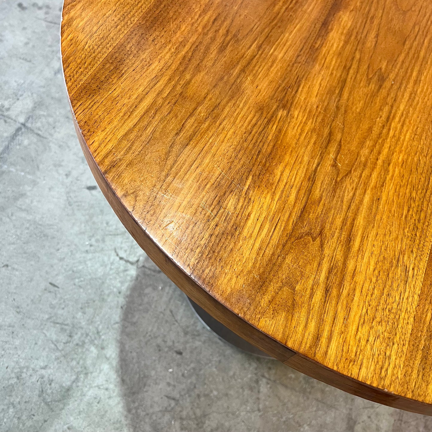 Industrial Round Hardwood Table