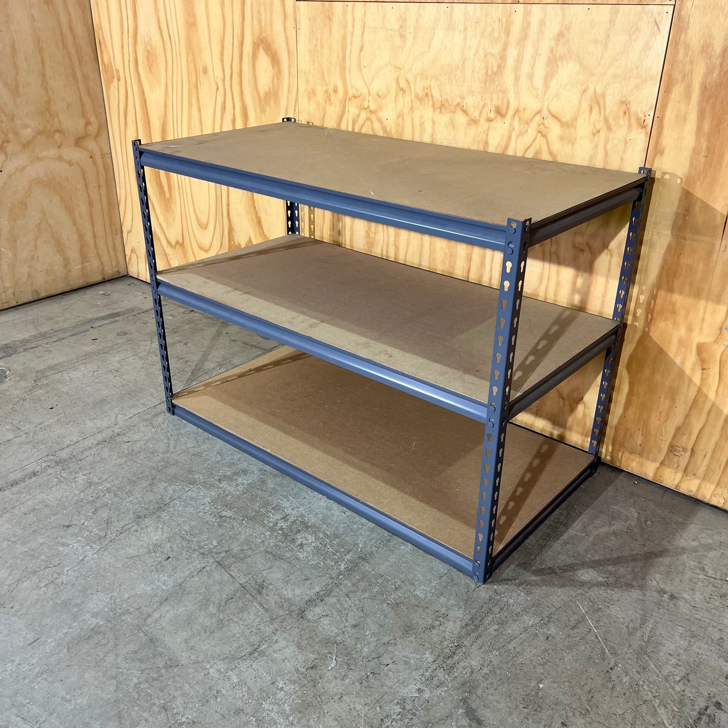 Grey Metal 3-Tier Shelving Unit