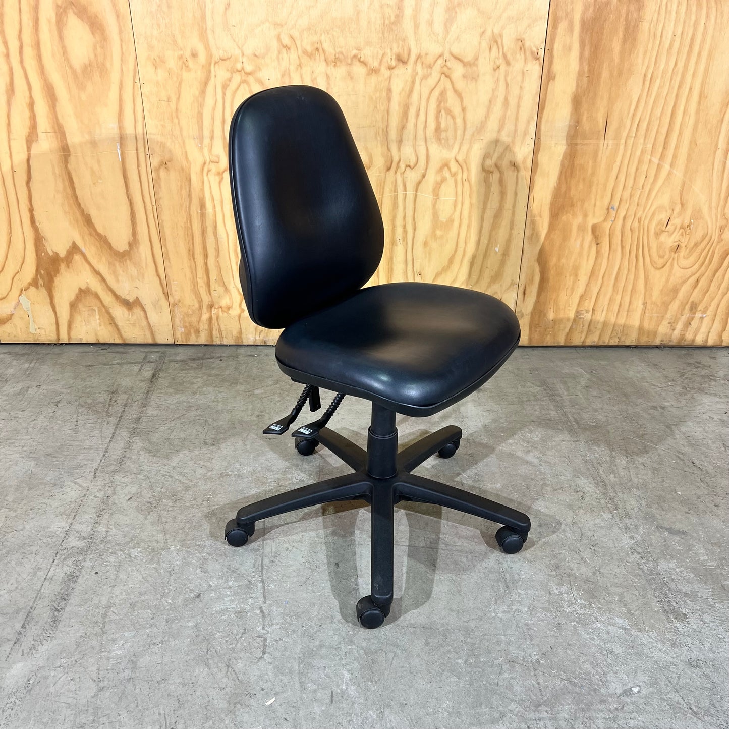 Medium Leather-Look Task Chair in Black
