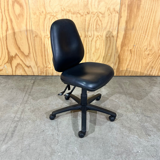 Medium Leather-Look Task Chair in Black