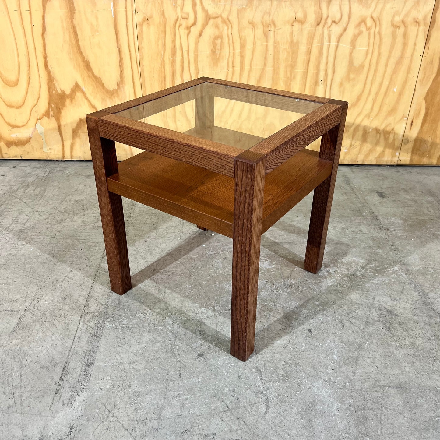 Mid-Century Modern Teak Glass Side Table