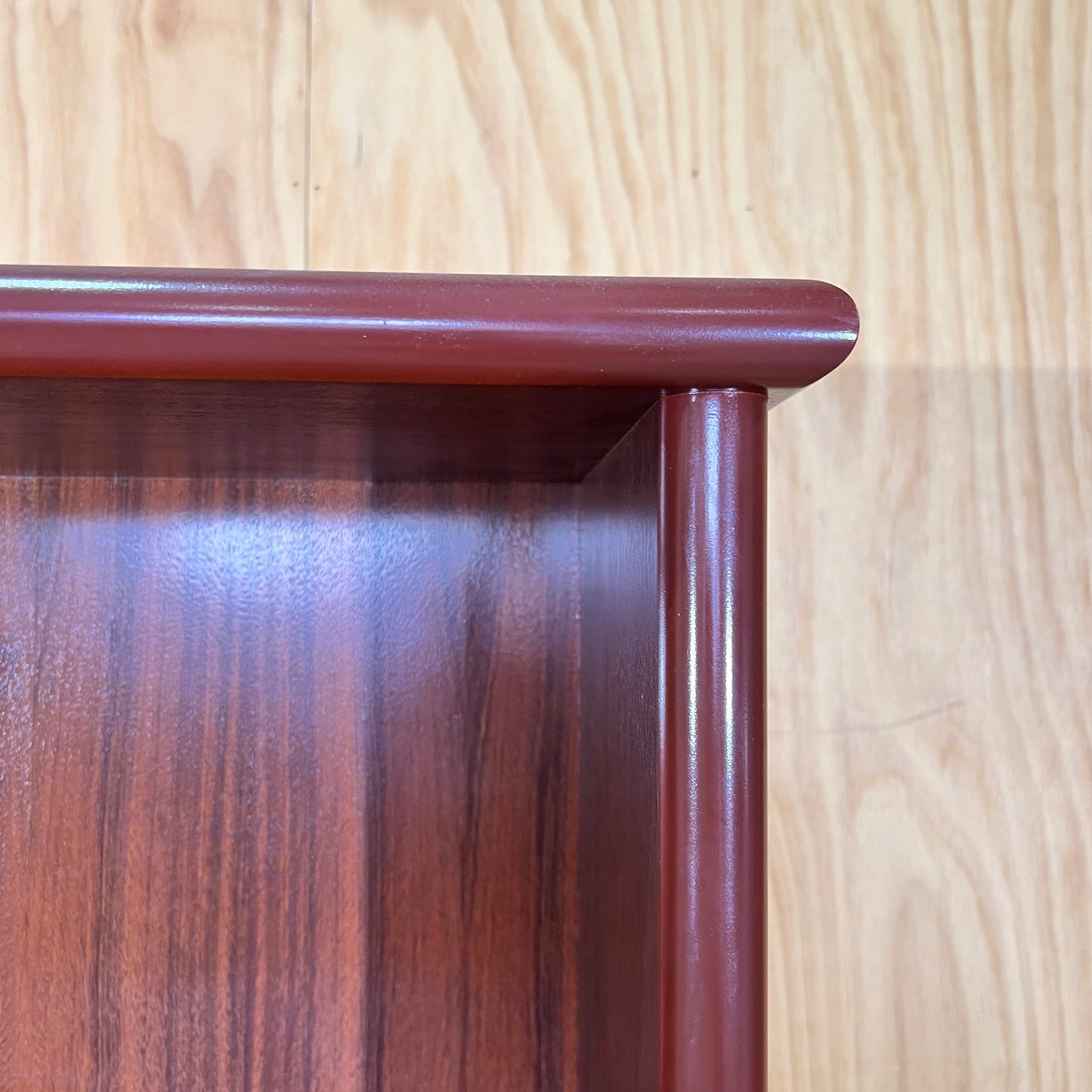 Modern Timber Veneer Credenza with Hutch