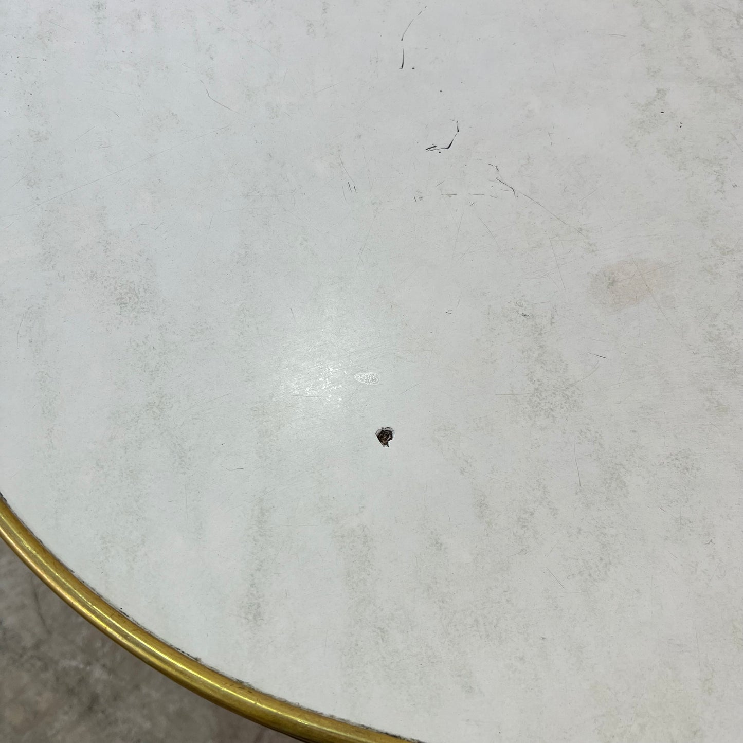 Round Cafe Table with Brass Trim