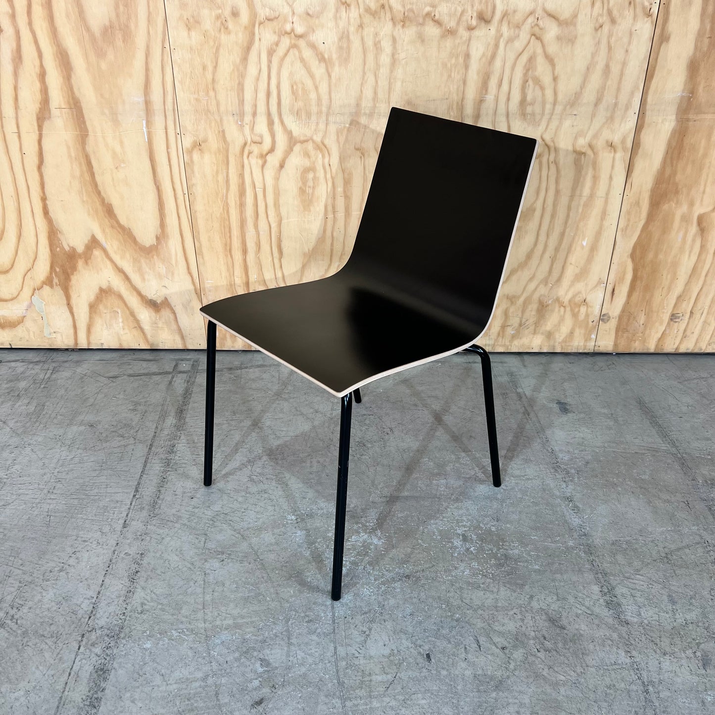 Black Plywood Stacking Chair