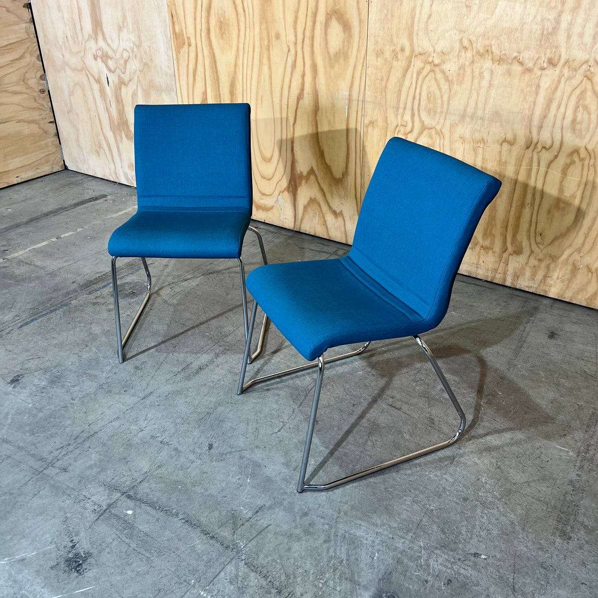 Mark Perry Teal Stackable Sled Chair