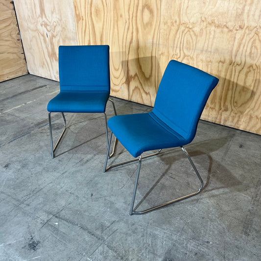 Mark Perry Teal Stackable Sled Chair