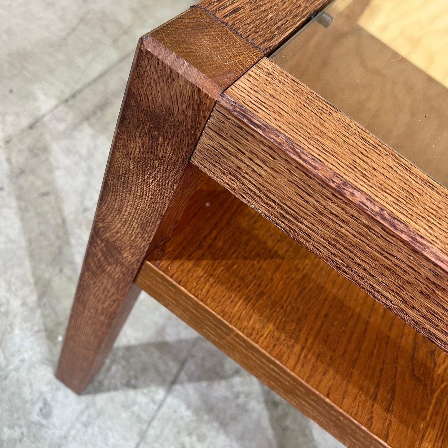 Mid-Century Modern Teak Glass Side Table