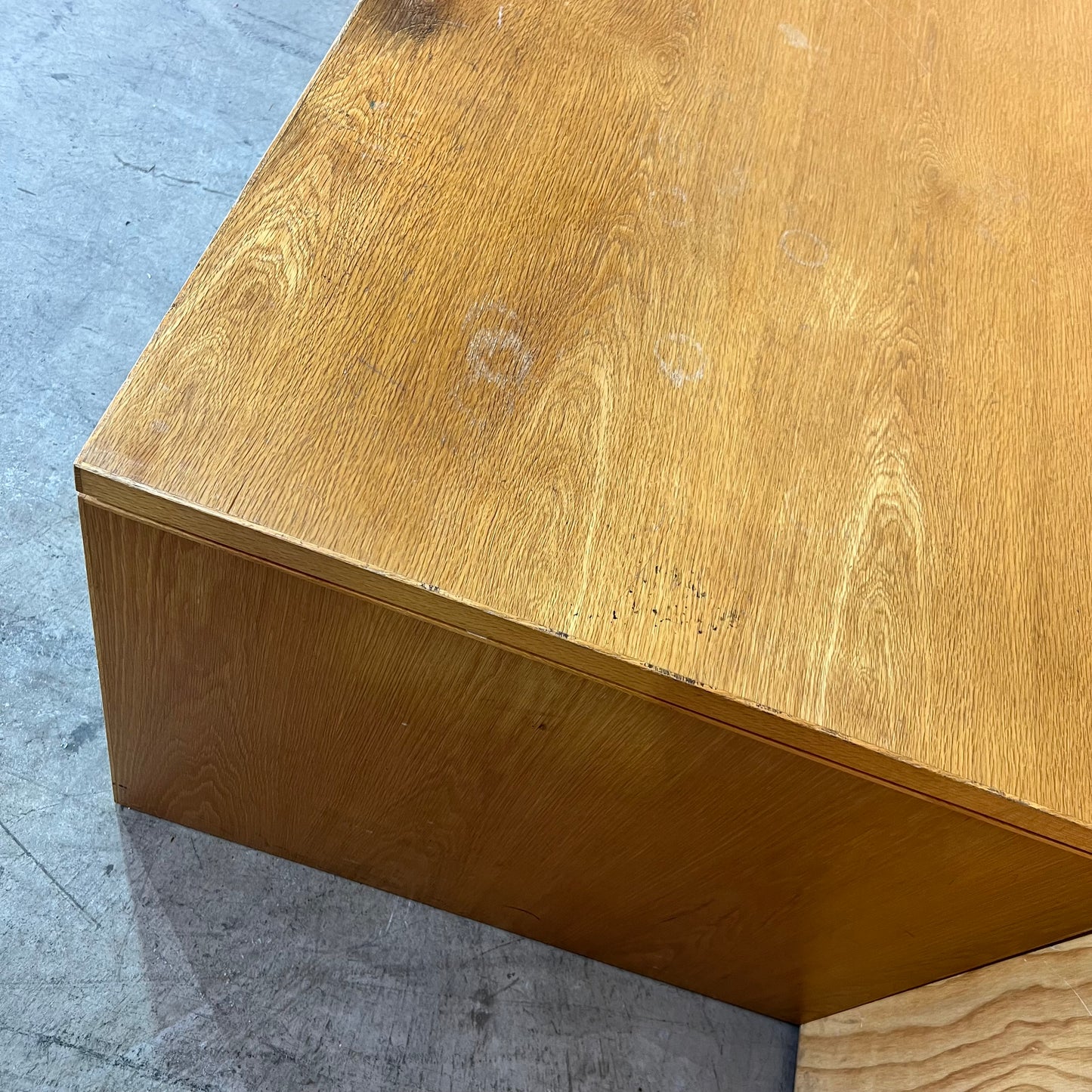 Mid Century Oak Veneer Desk with Drawers