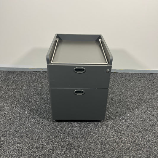 Schiavello Grey Melamine Pedestal with 2 Drawers