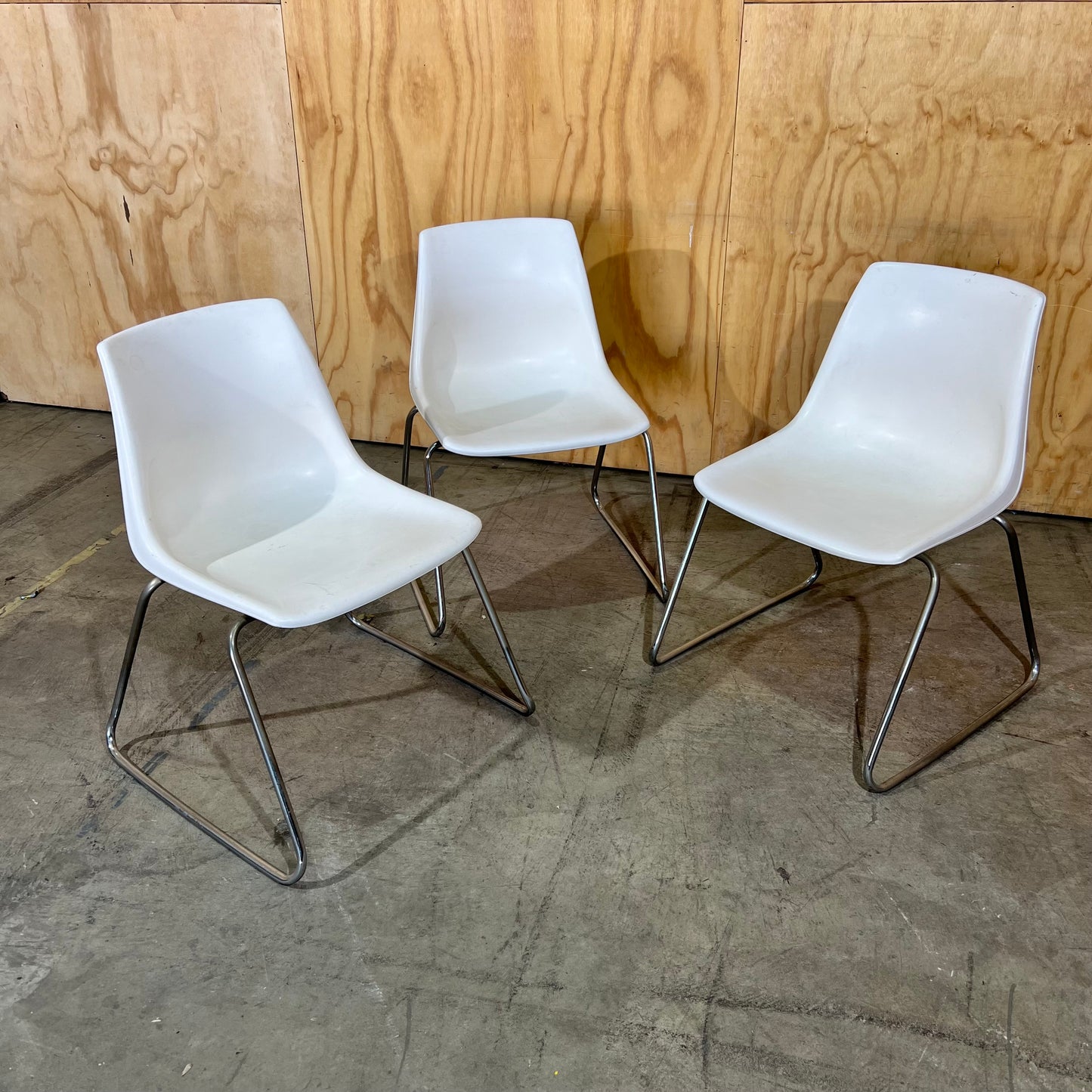 Sebel Hobnob Stacking Sled Chair in White