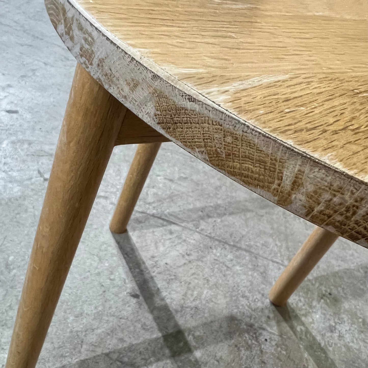 Round Timber Stool with Thin Legs