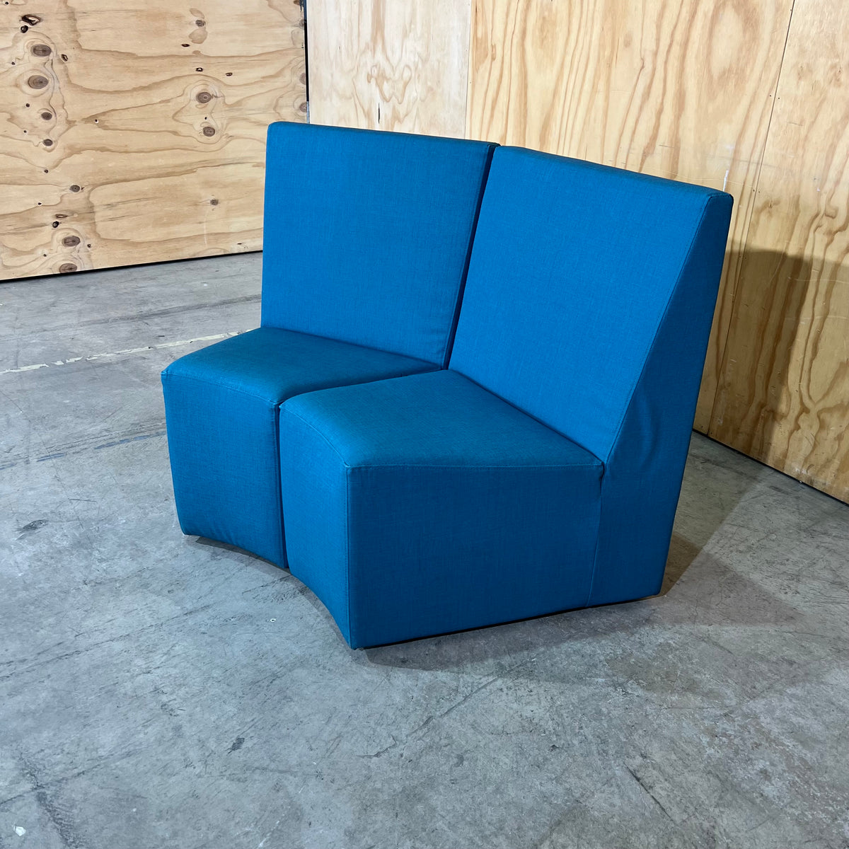 Teal Vinyl Modular Sofa Piece