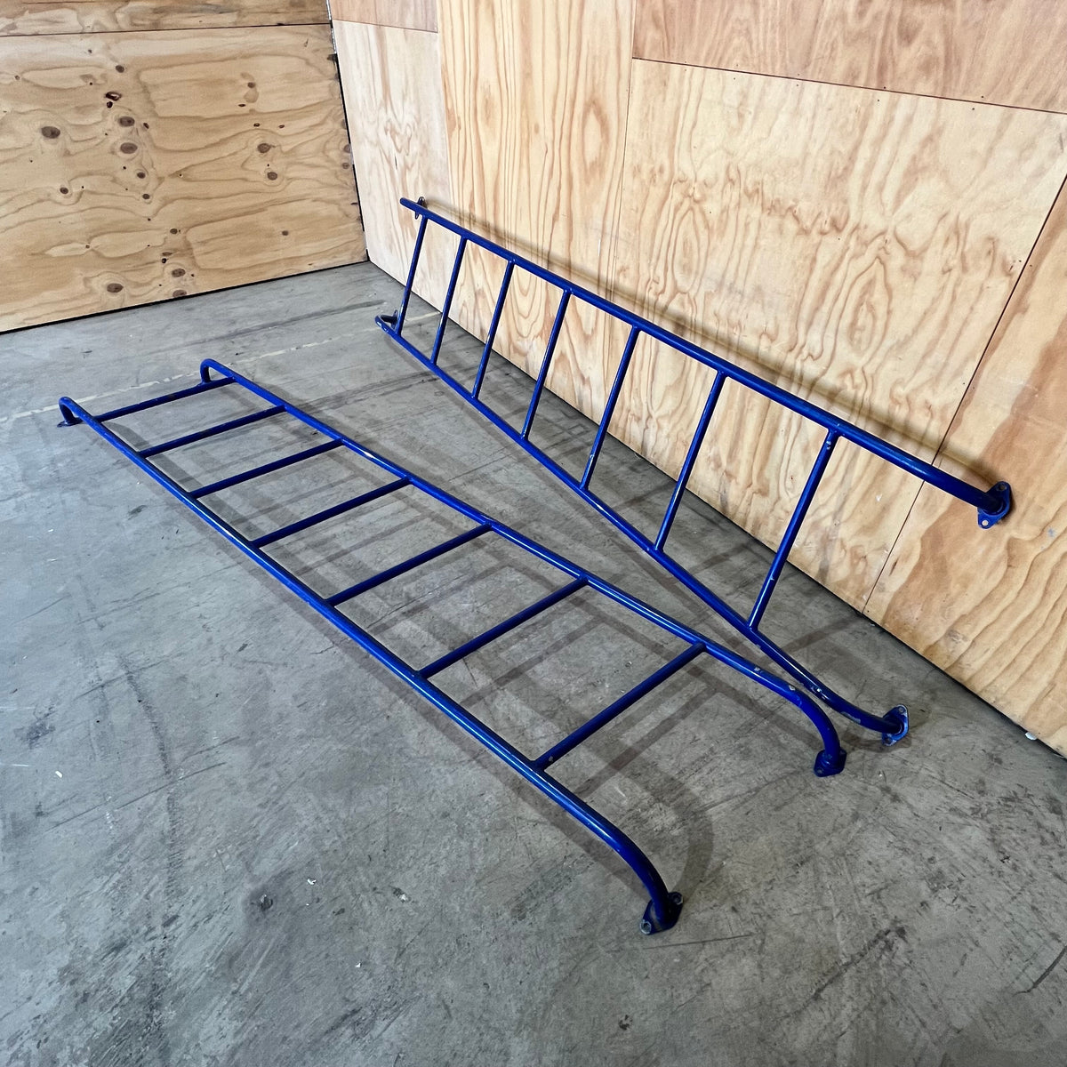 Set of Blue Metal Playground Skewed Ladders