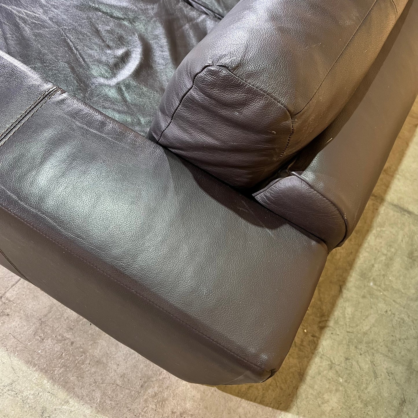 Leather 2 Seater Sofa in Black and Dark Brown