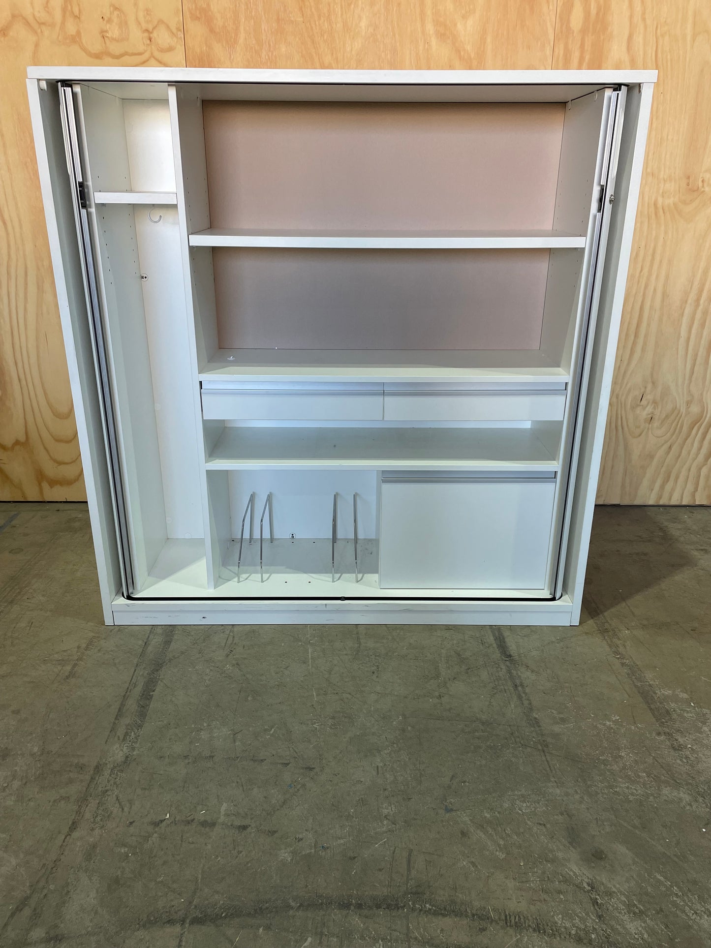 Tambour with Double Doors White