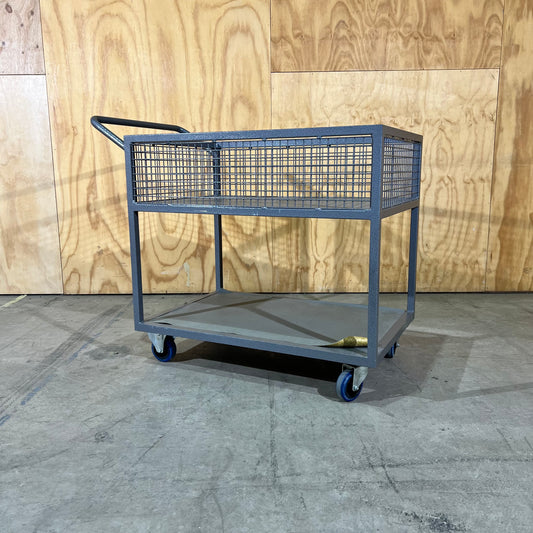 Heavy Duty Grey Metal Double Layer Trolley