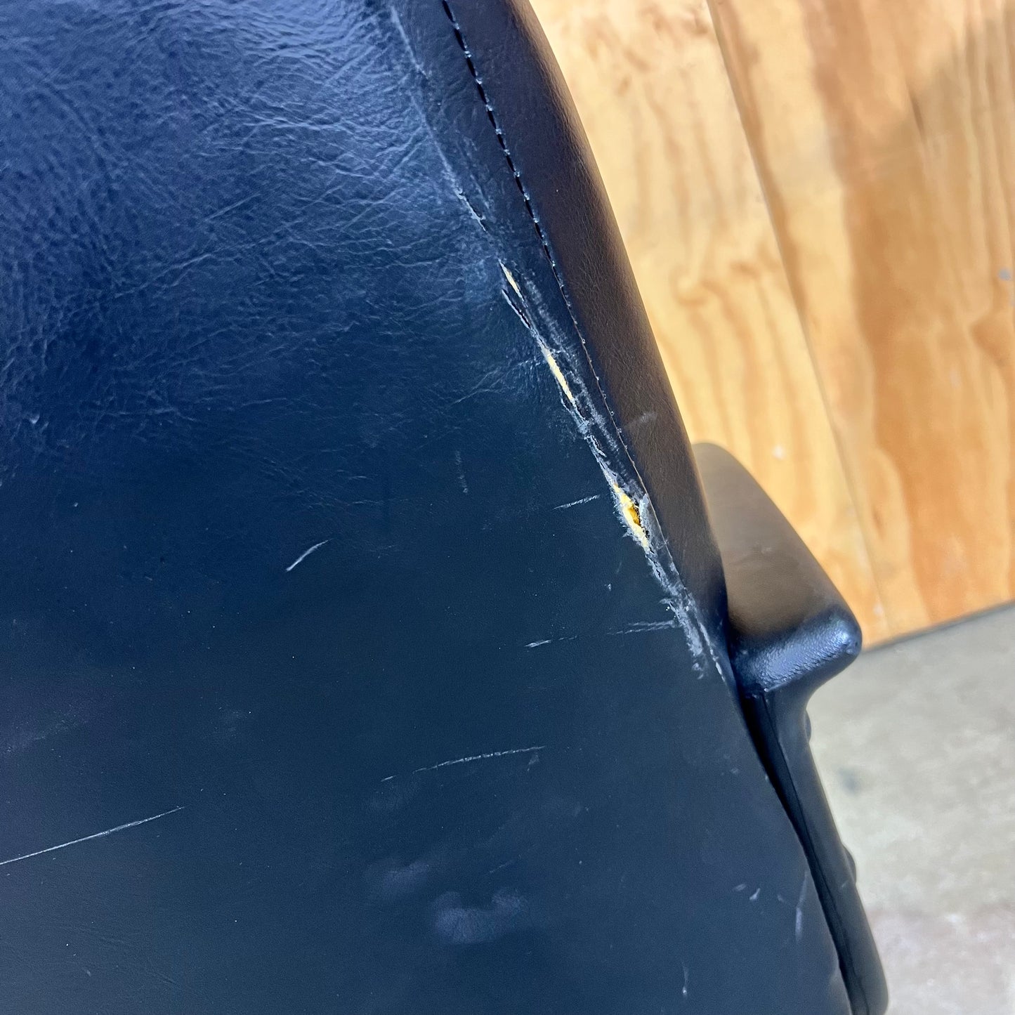 Tall Leather-Look Task Chair in Black
