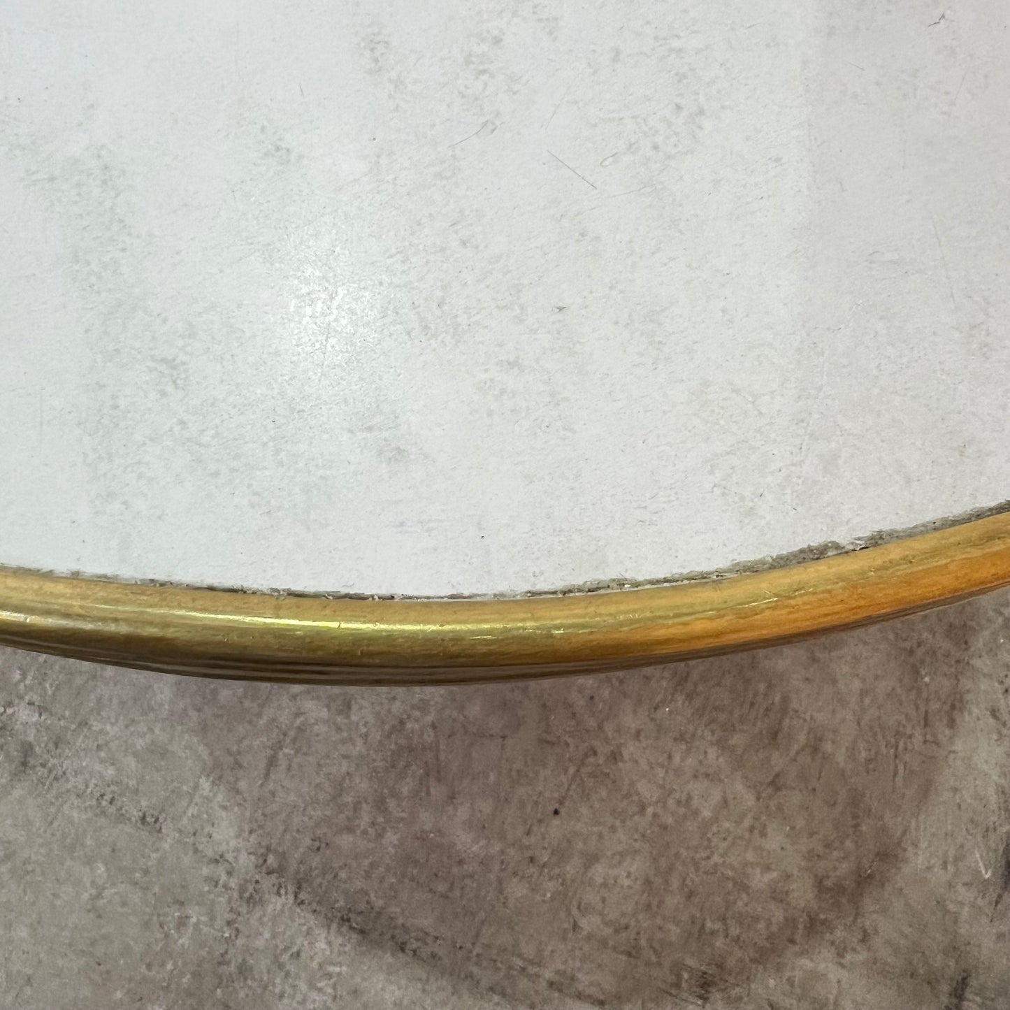 Round Cafe Table with Brass Trim