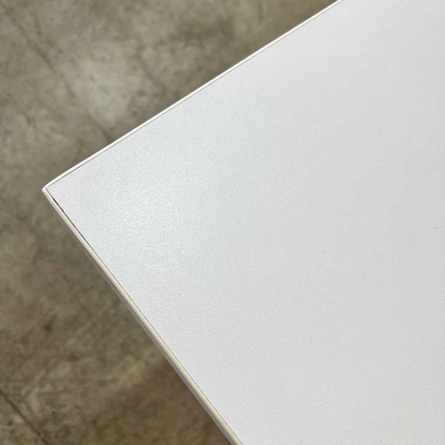 White Square Cafe Table with Chrome Base