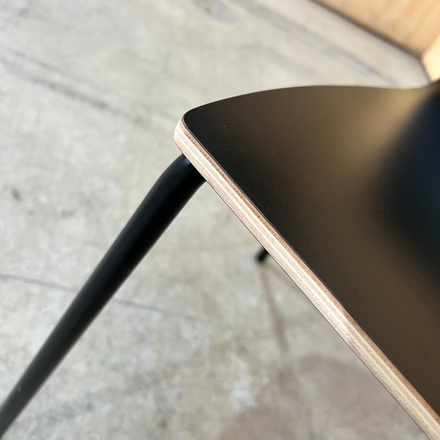 Black Plywood Stacking Chair