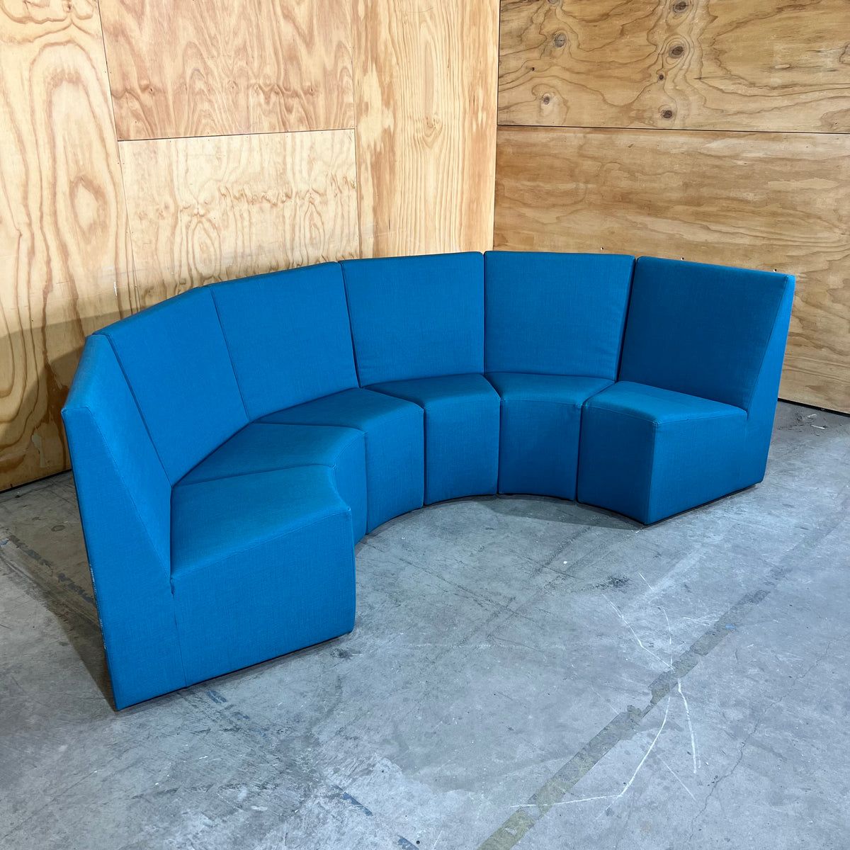 Teal Vinyl Modular Sofa Piece