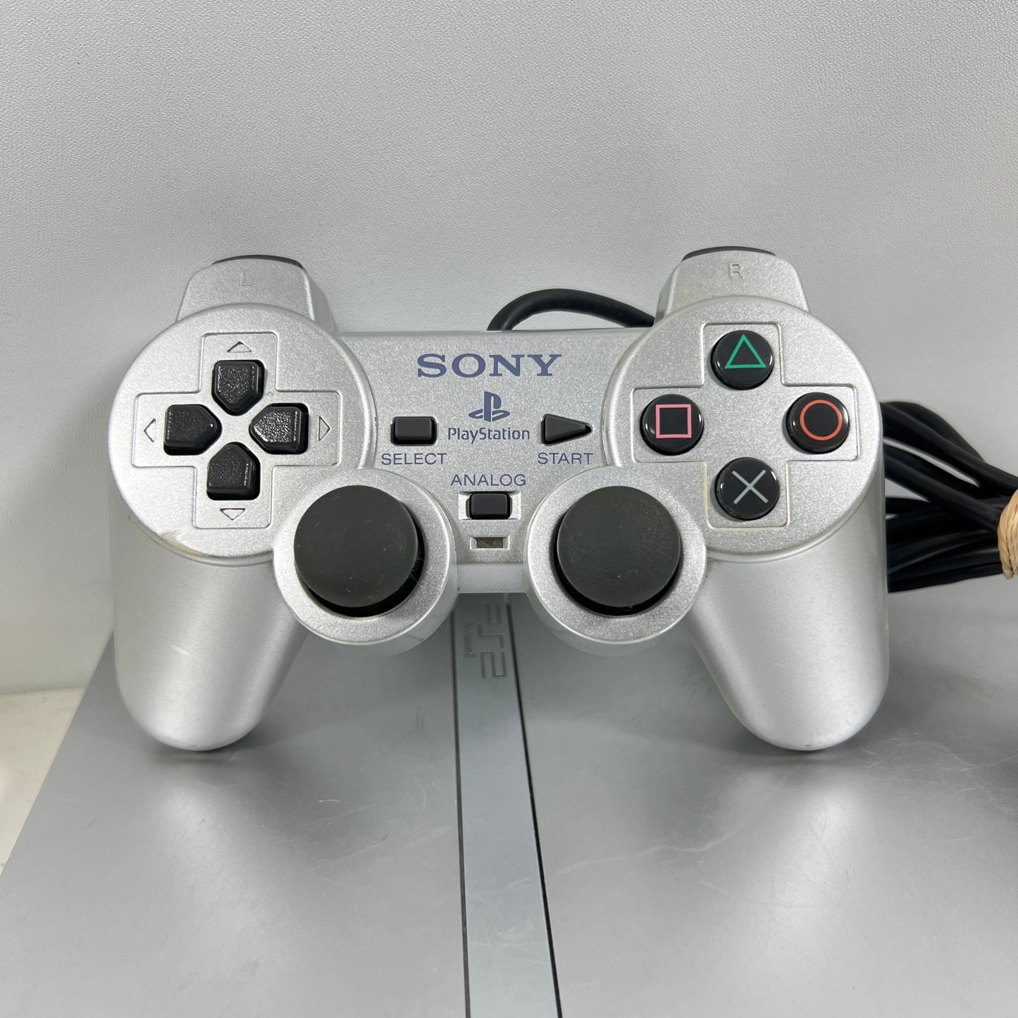 Sony PlayStation 2 Silver Slim with a Silver DualShock Controller 2 Only