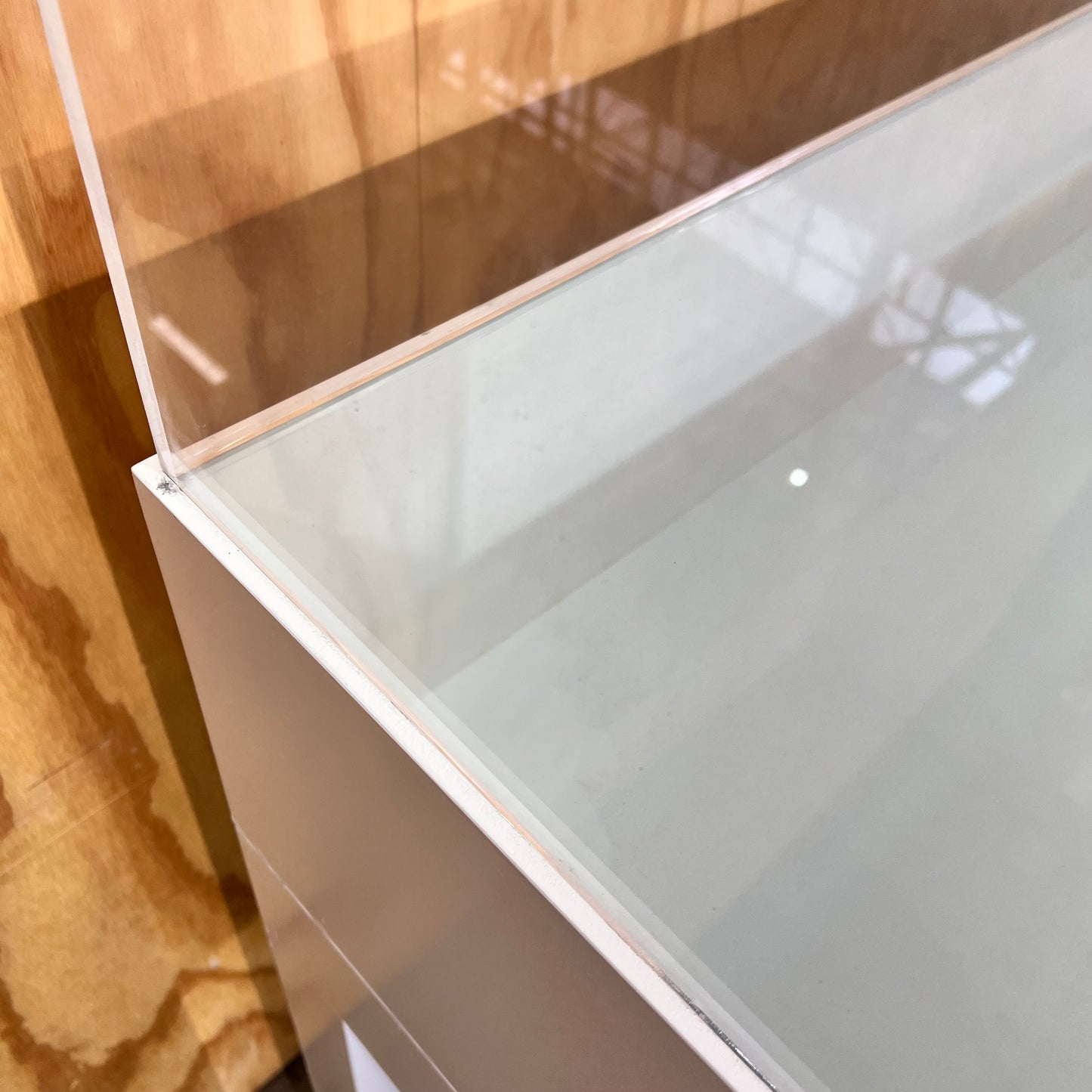 White Display Cabinet with Perspex Case and Two Shelf Options