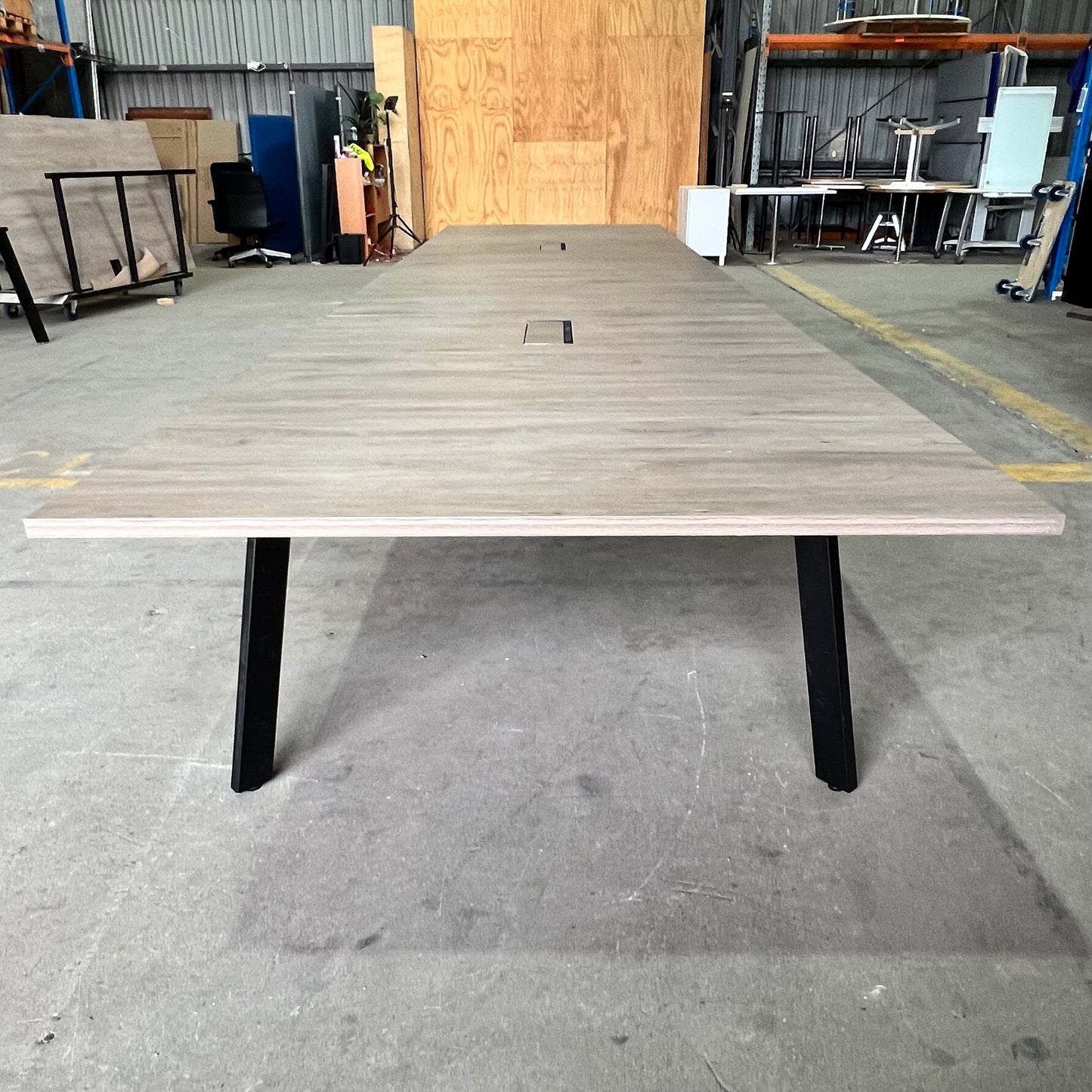 Commercial Boardroom Table with Cable Boxes - 14 Seater