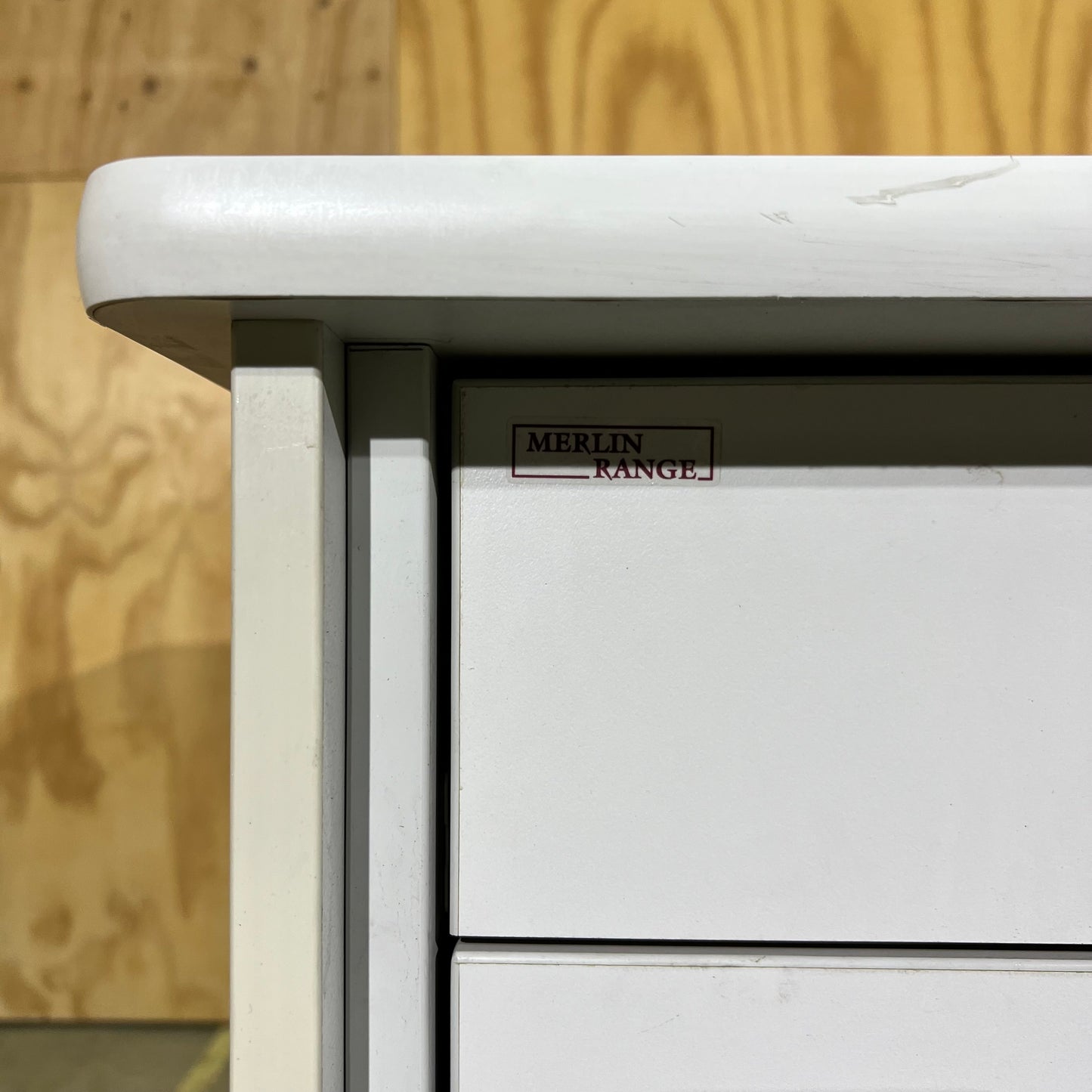 Light Grey Desk with Three Drawers
