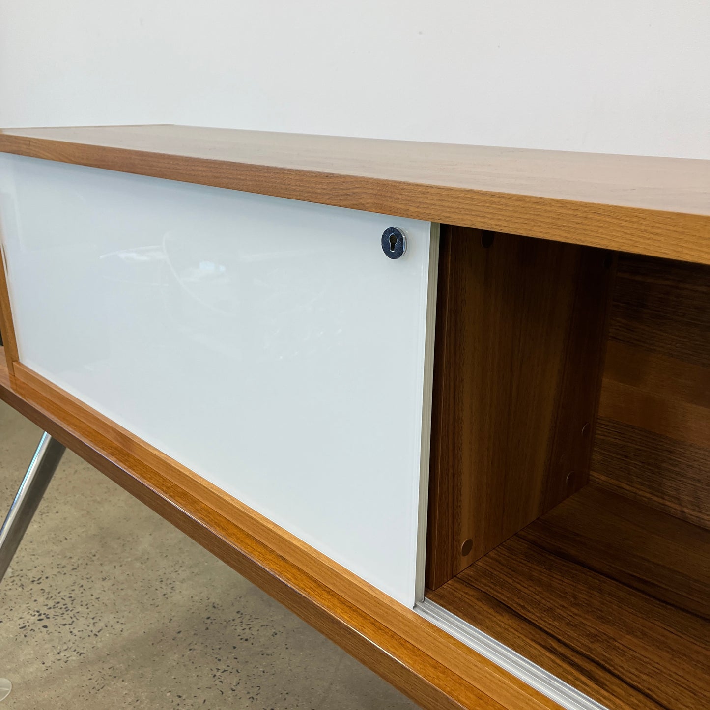 Schiavello Wall-Mounted Hanging Sideboard with Glass Sliding Doors