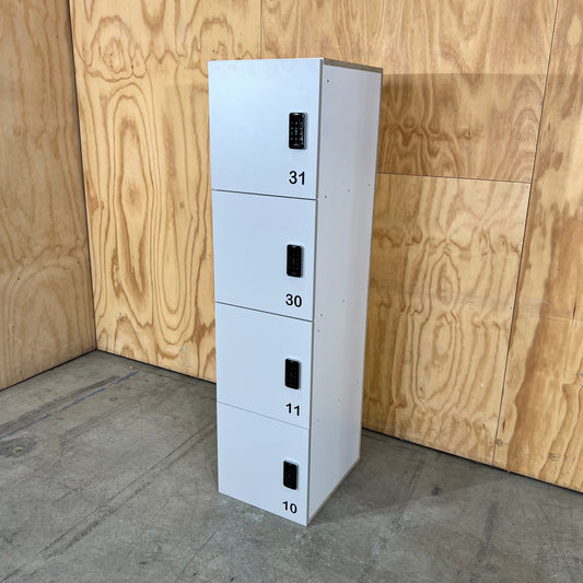 Electronic 4 bay Locker Unit in Taupe