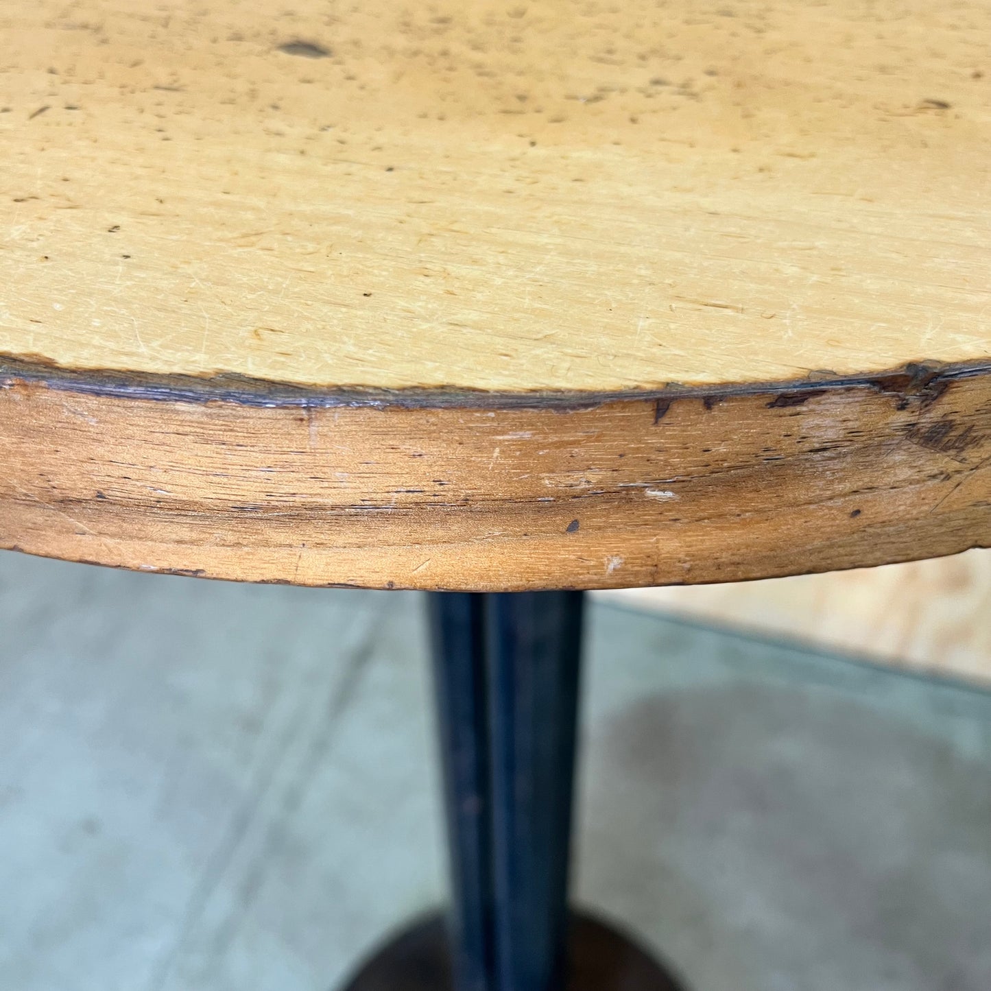 Industrial Round Ash Timber Bar Table