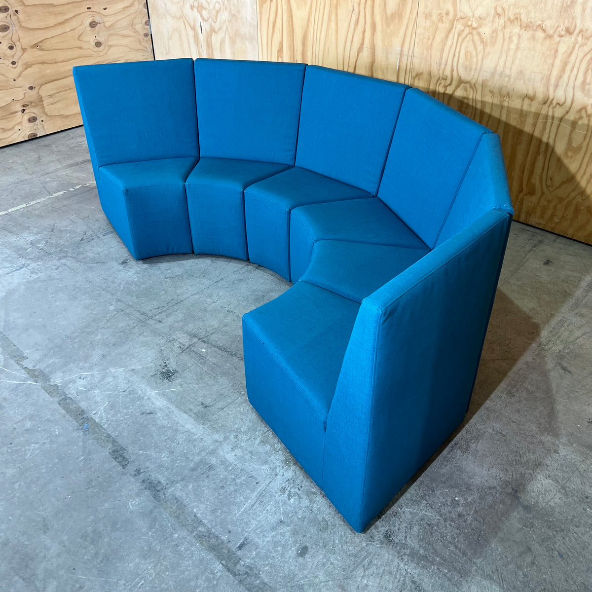 Teal Vinyl Modular Sofa Piece