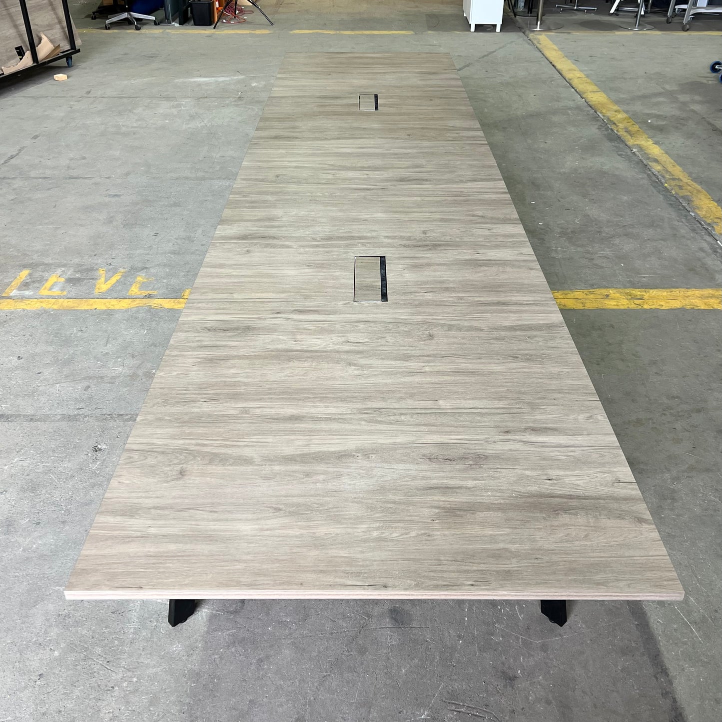 Commercial Boardroom Table with Cable Boxes - 14 Seater