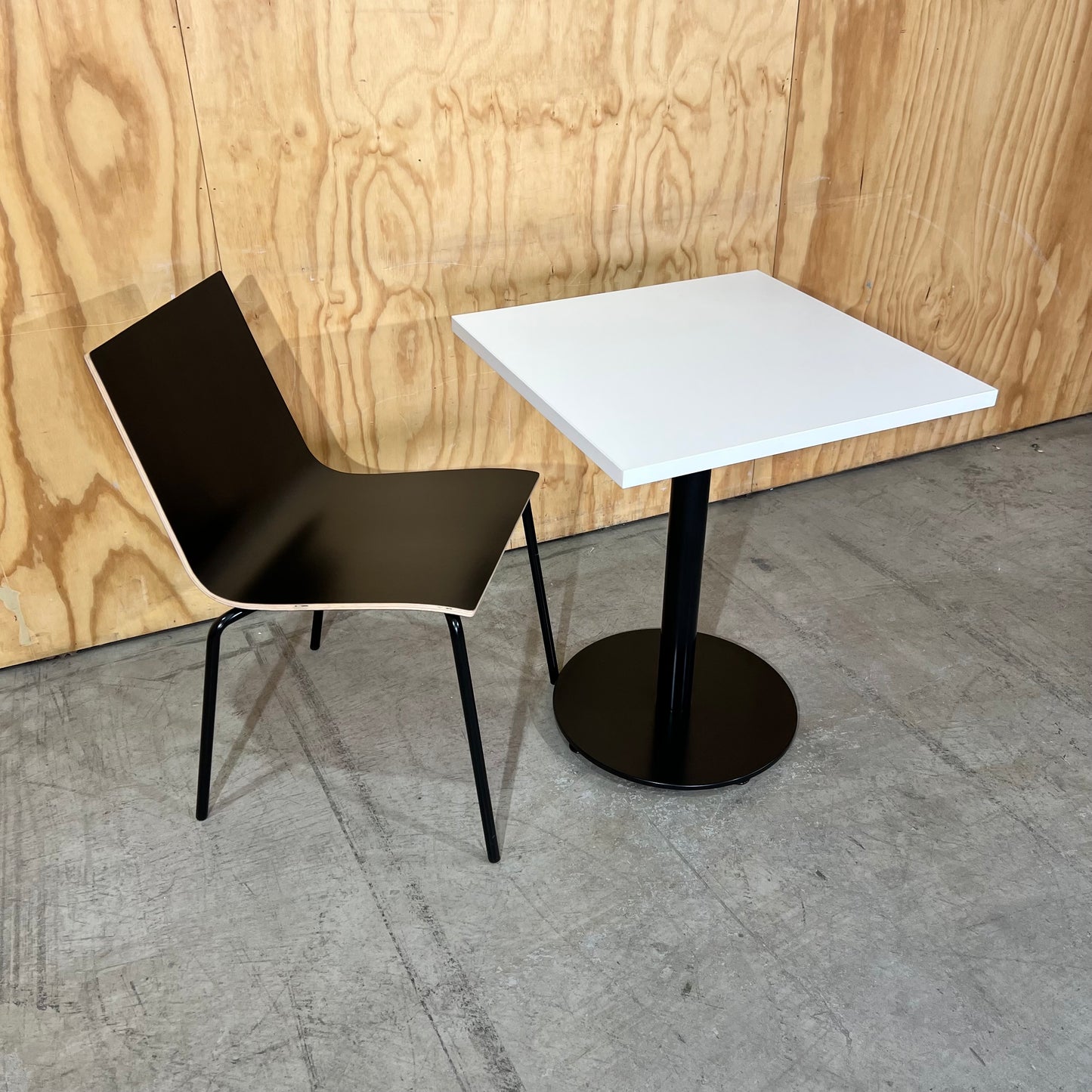 Small White Table with Black Base