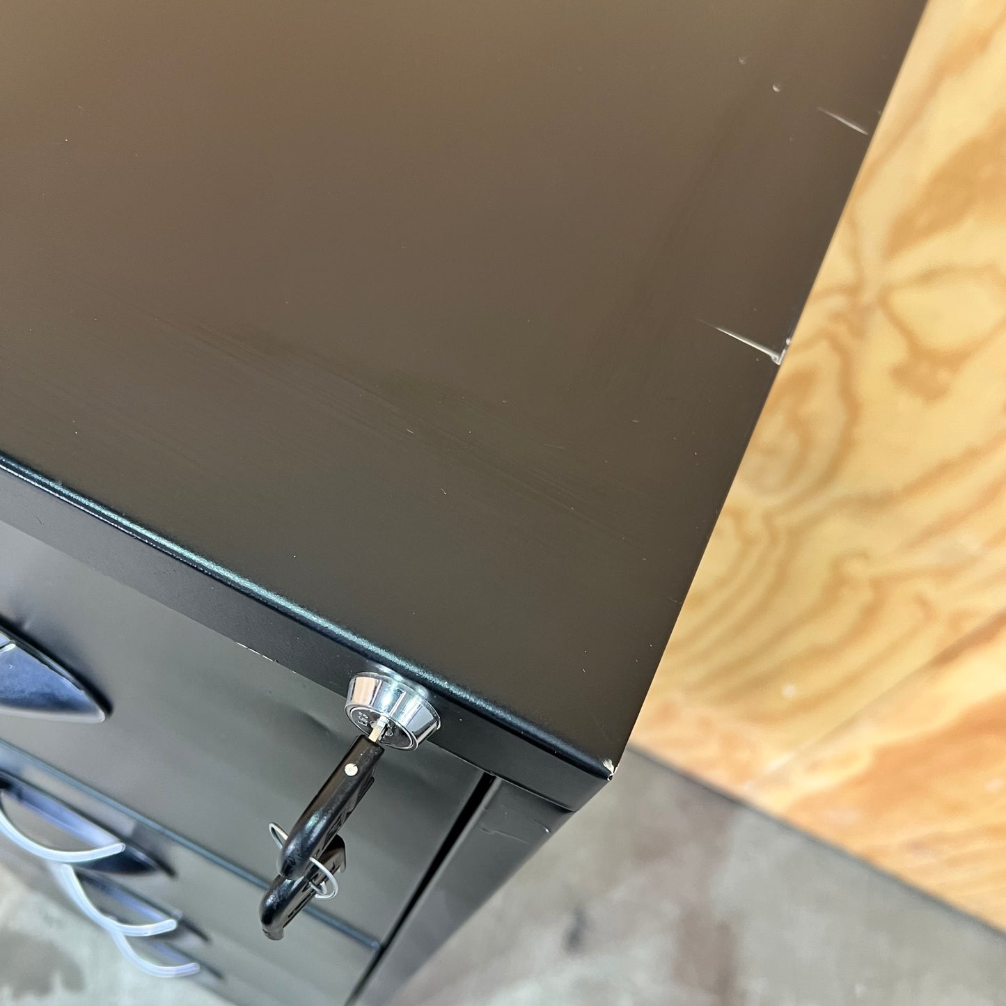 Excalibre Black 4-Drawer Vertical Filing Cabinet with keys