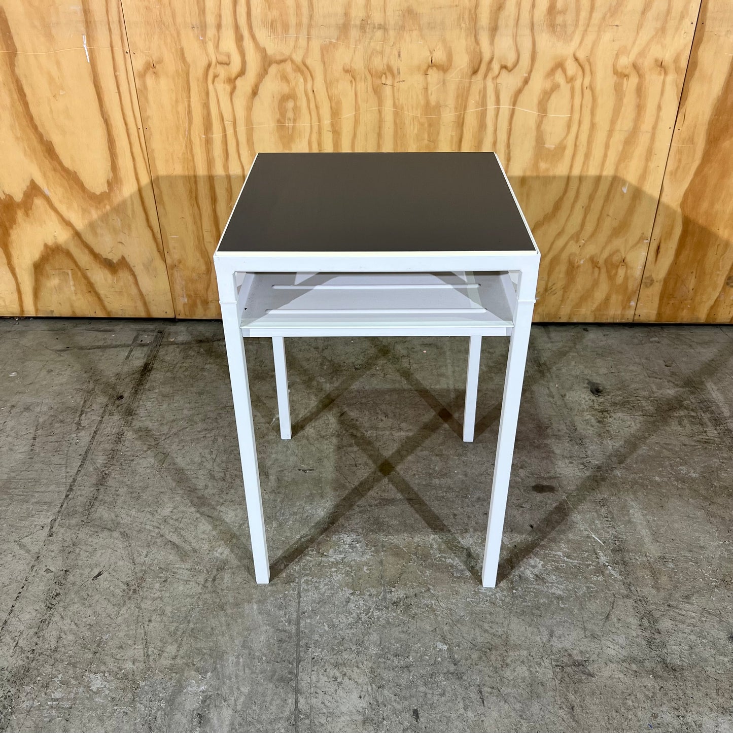 Small White & Charcoal IKEA Nyboda Side Table