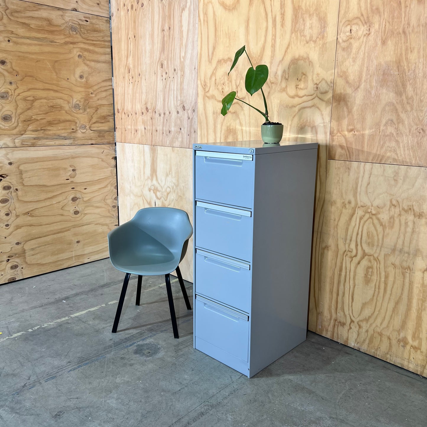 Light Grey Metal Filing Cabinet