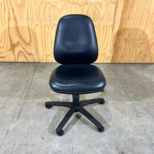 Medium Leather-Look Task Chair in Black