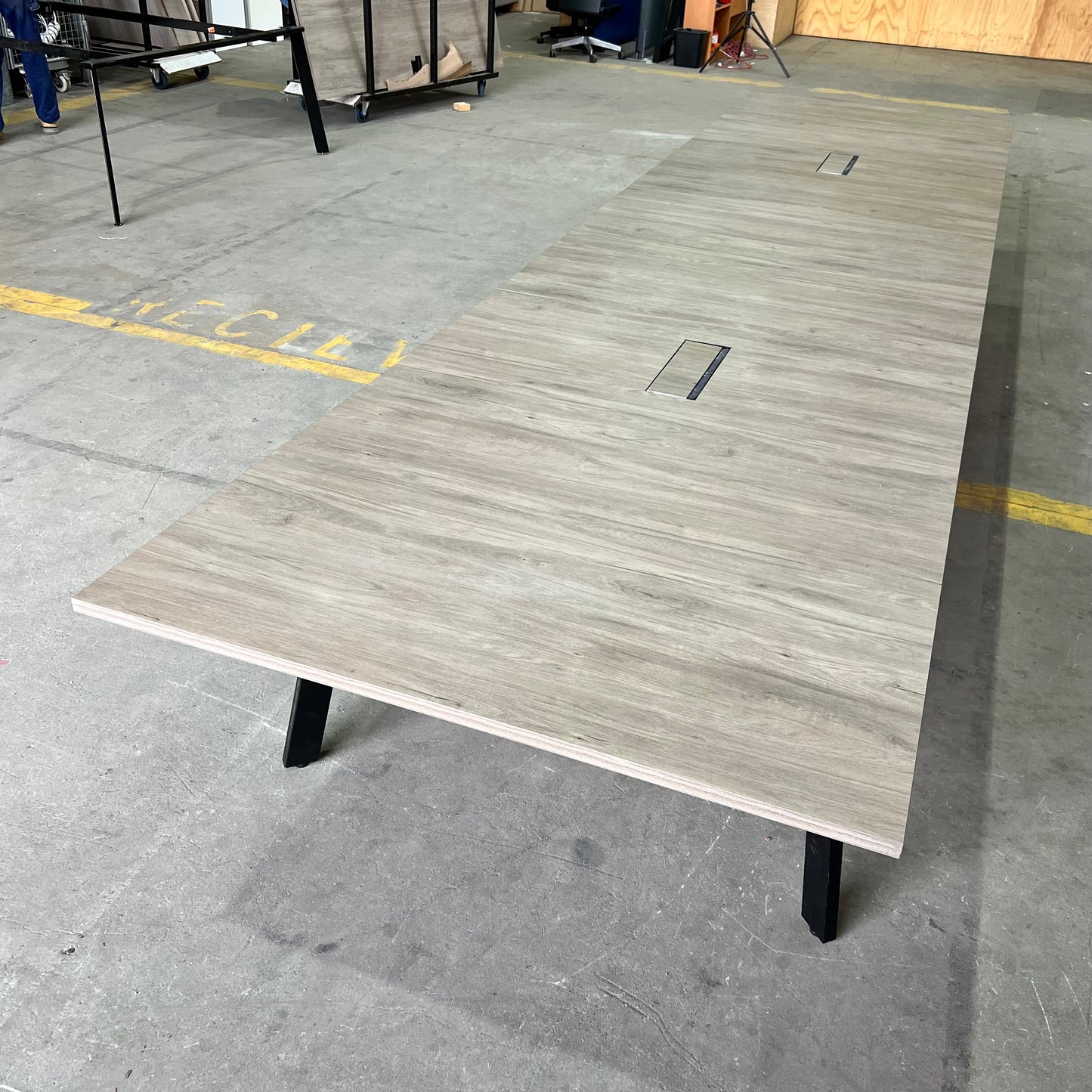 Commercial Boardroom Table with Cable Boxes - 14 Seater
