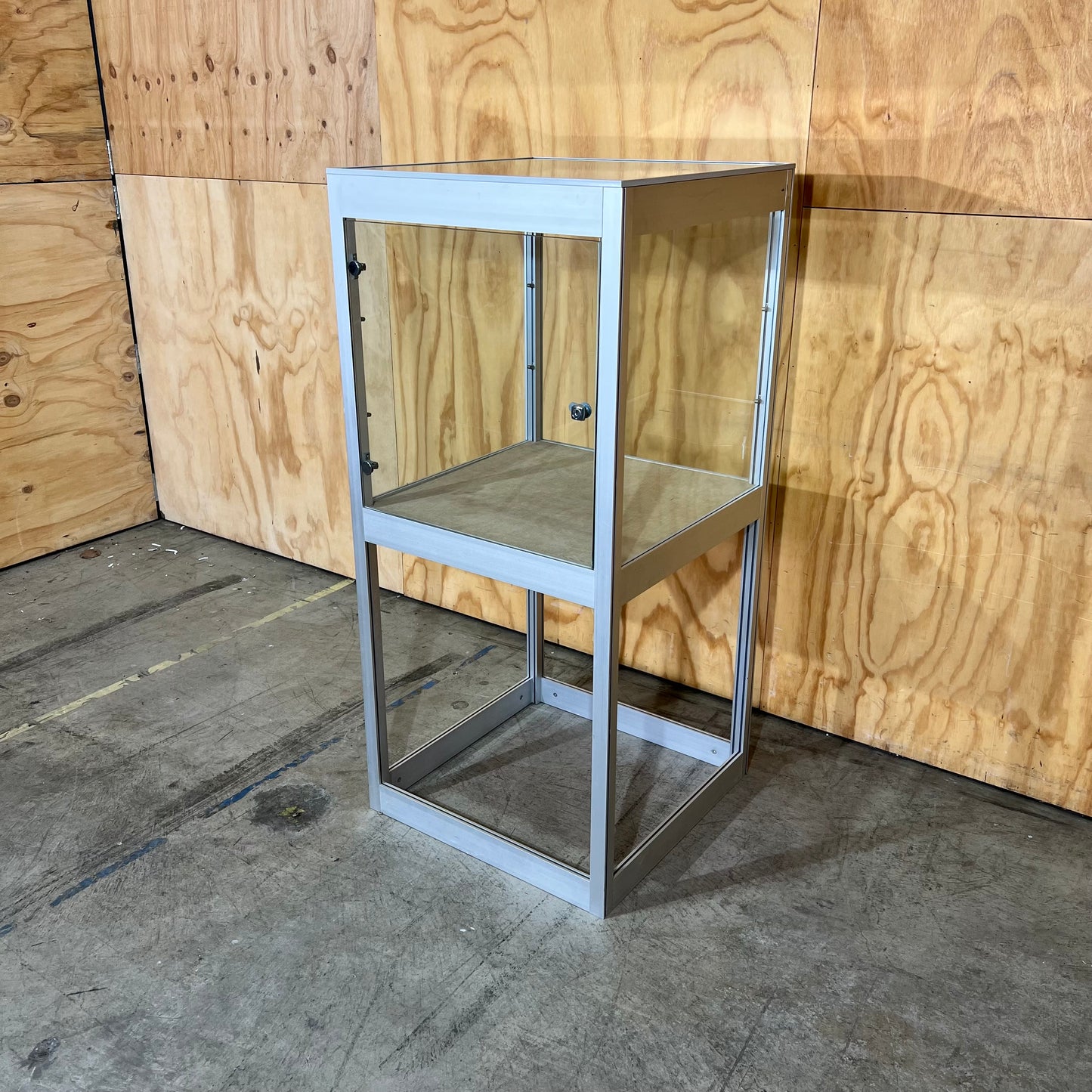 Aluminium and Glass Display Cabinet (Without Key)