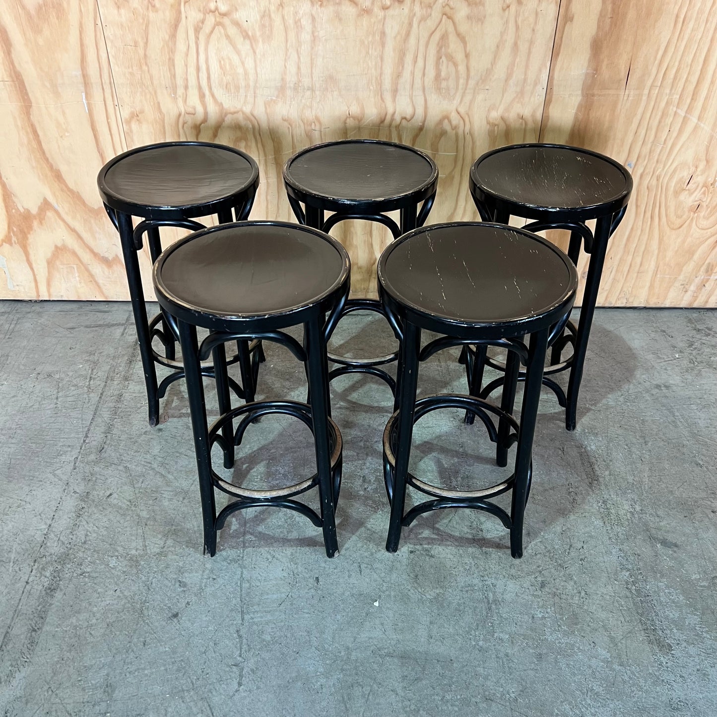 Black Timber Bentwood Bar Stool