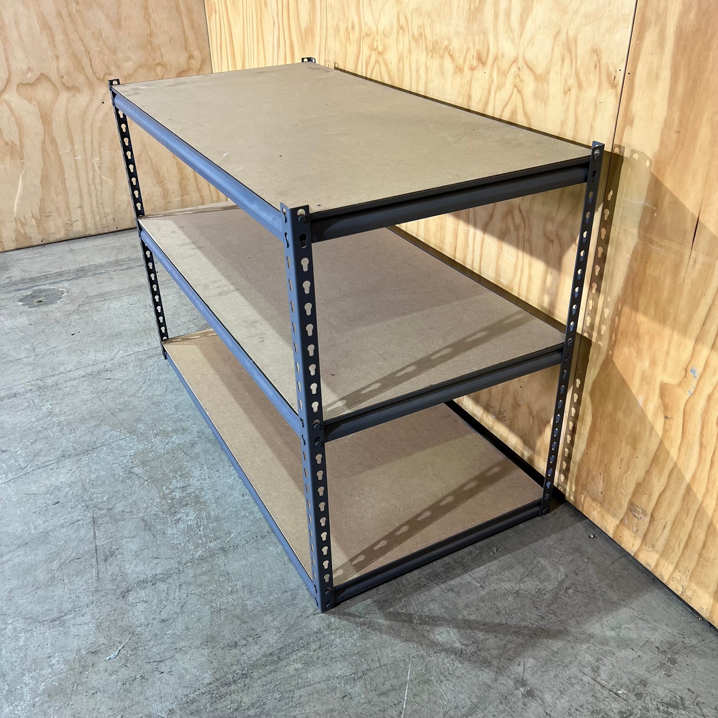 Grey Metal 3-Tier Shelving Unit