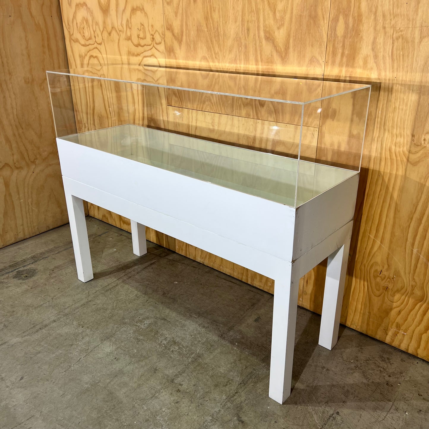 White Display Cabinet with Perspex Case and Two Shelf Options