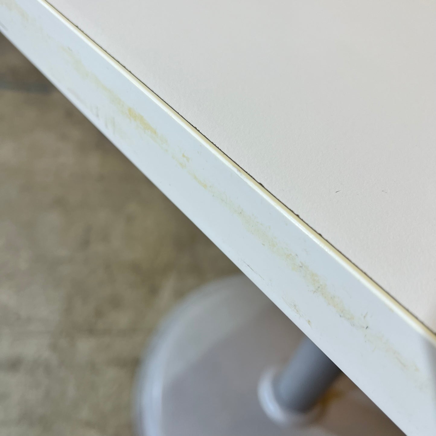 White Square Cafe Table with Chrome Base