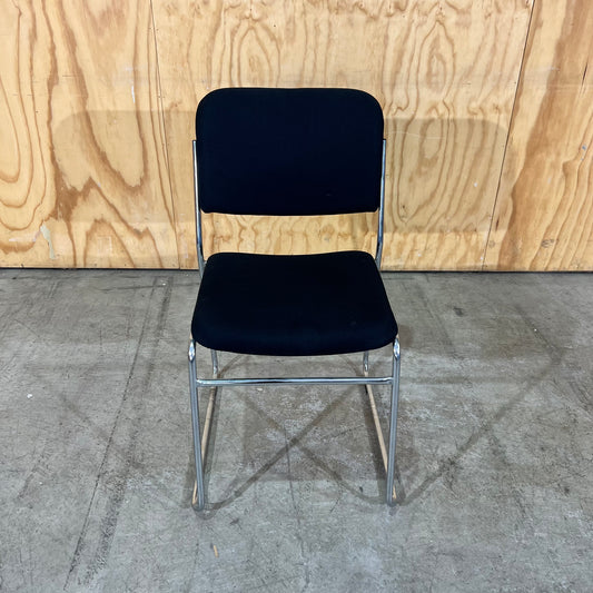 Black Fabric Sled Base Visitor Chair
