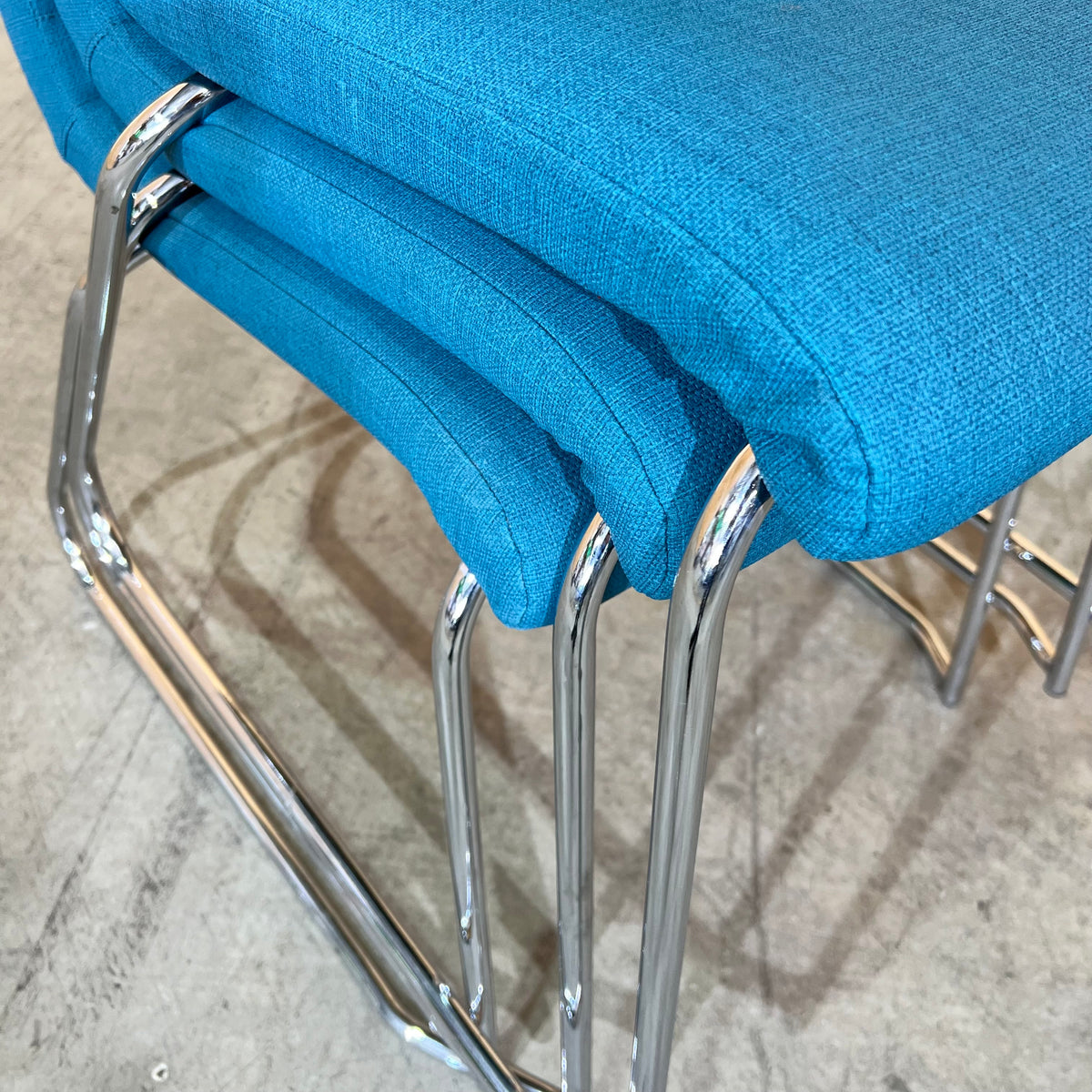 Mark Perry Teal Stackable Sled Chair