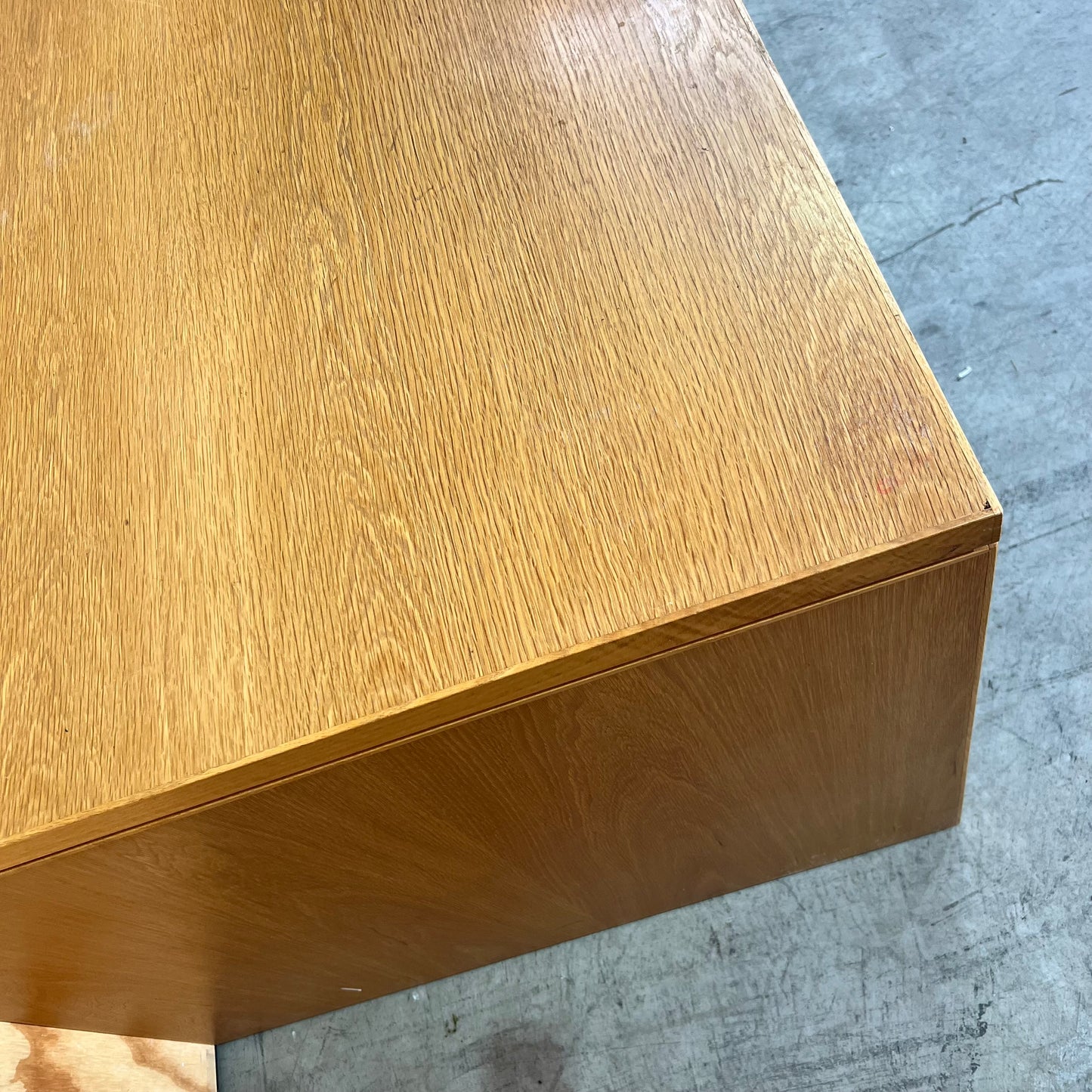 Mid Century Oak Veneer Desk with Drawers