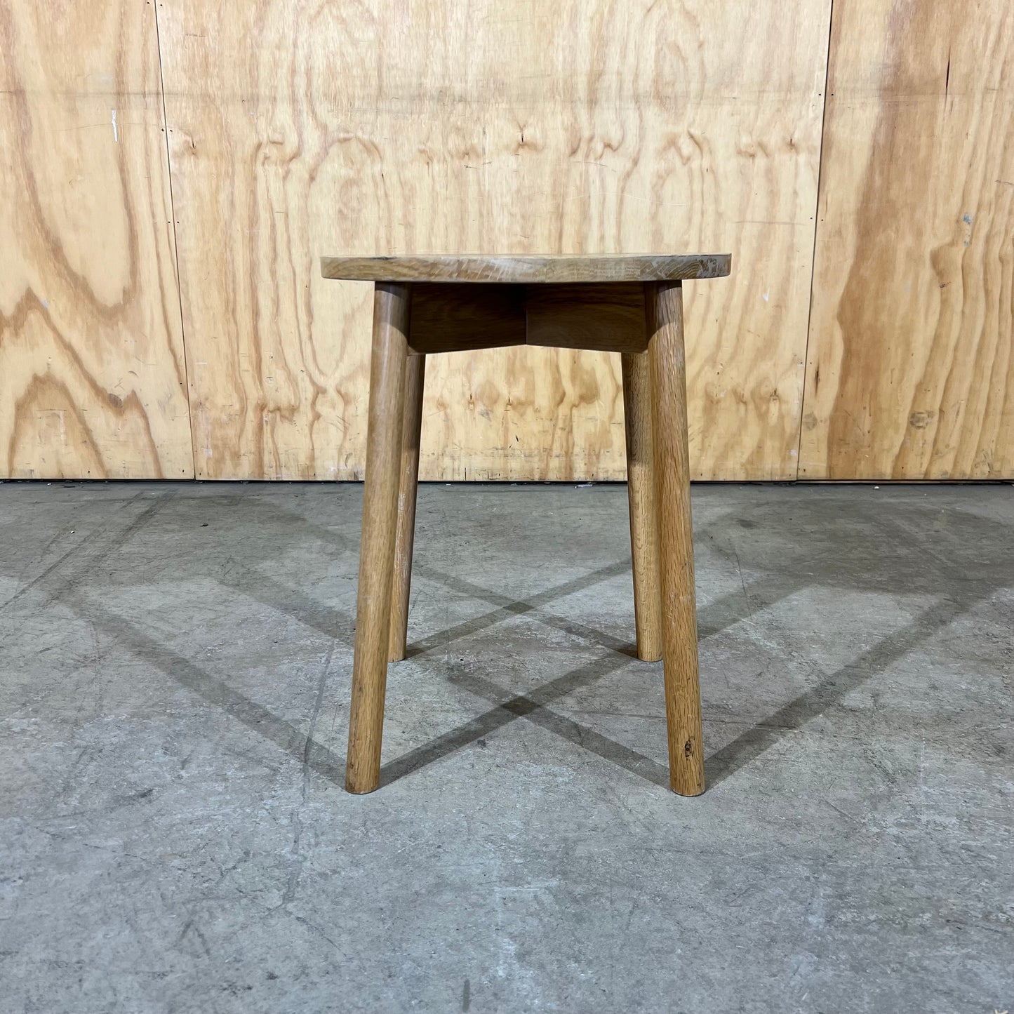 Round Timber Stool with Thin Legs