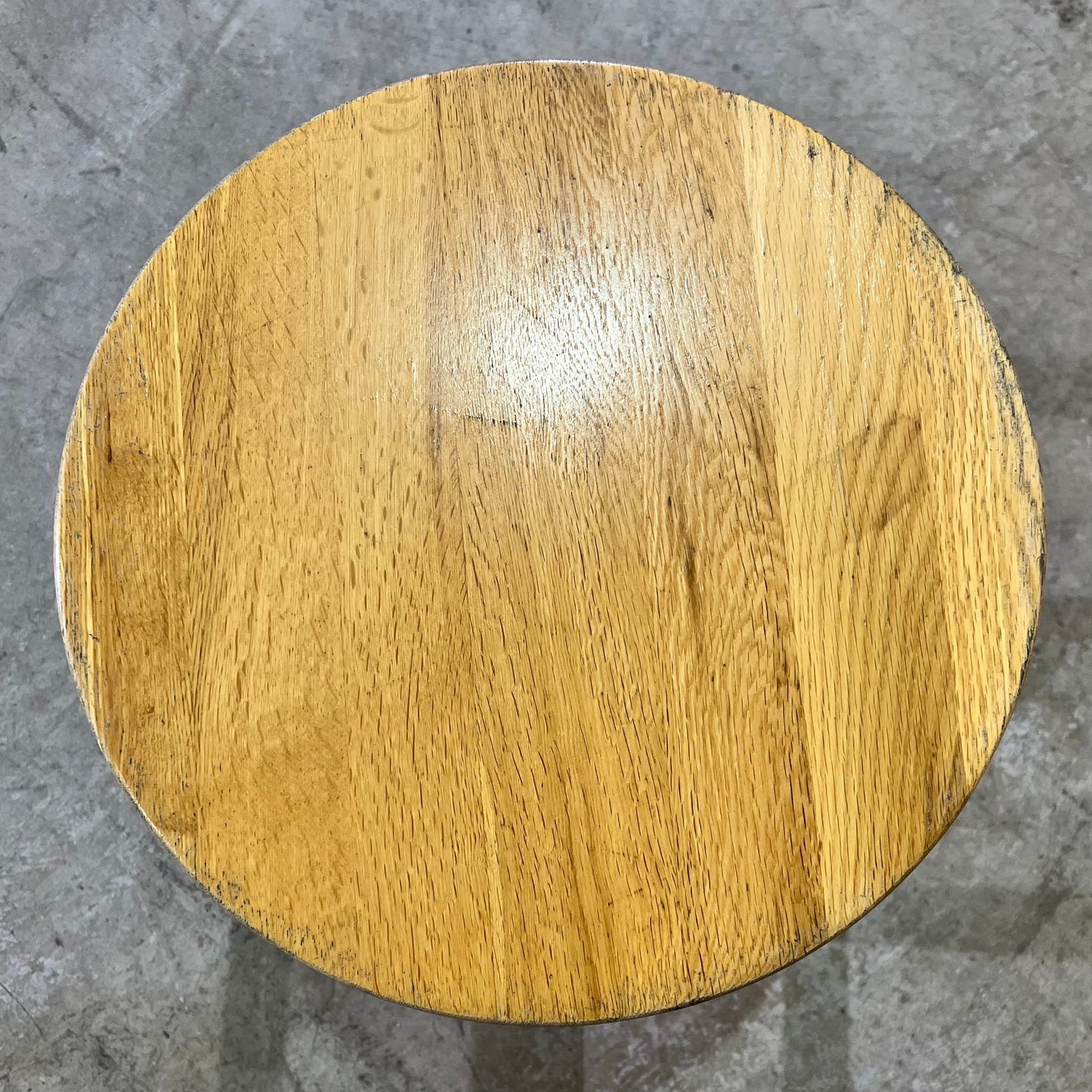 Round Timber Stool with Thick Legs